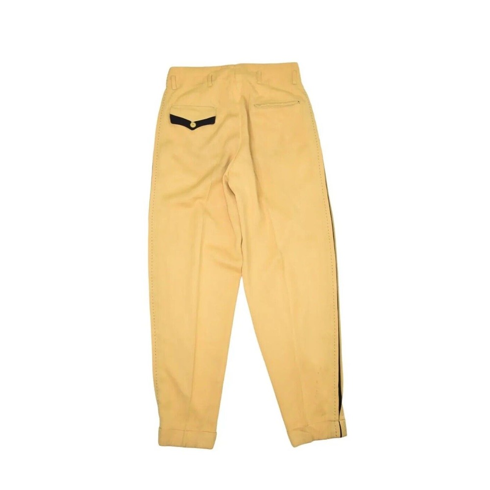 Vintage 70s Johnny Original Silk Pants Mens 29x29 Yellow Black Bowling Disco